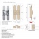 3D ADJUSTABLE CONCEALED DOOR HINGE 134x24 / NICKEL